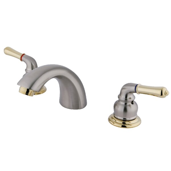 KB959LP Mini-Widespread Bathroom Faucet, Brushed Nickel/Polished Brass